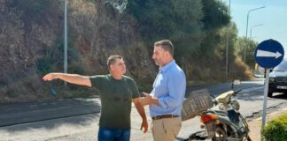 Επίσκεψη Μαυρομμάτη στο έργο ασφαλτόστρωσης στο Λεσίνι