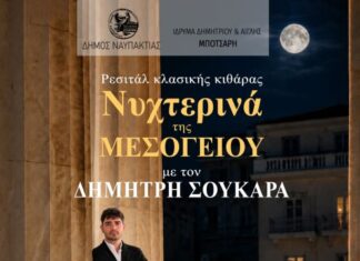 Ο διακεκριμένος κιθαριστής Δημήτρης Σουκαράς στη Ναύπακτο